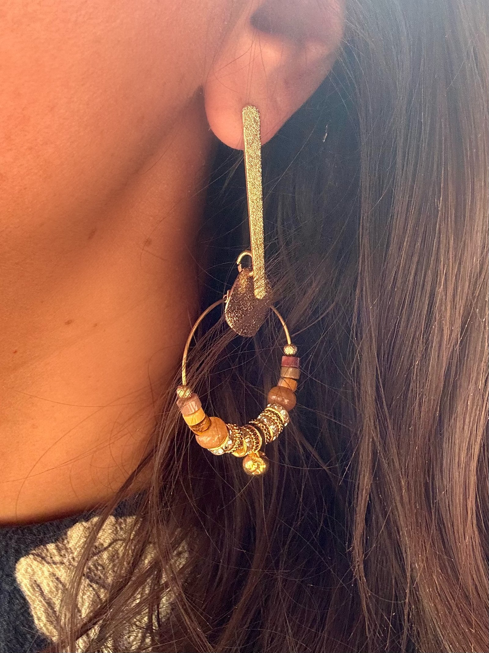 Boucles d'oreilles NOUNE moutarde