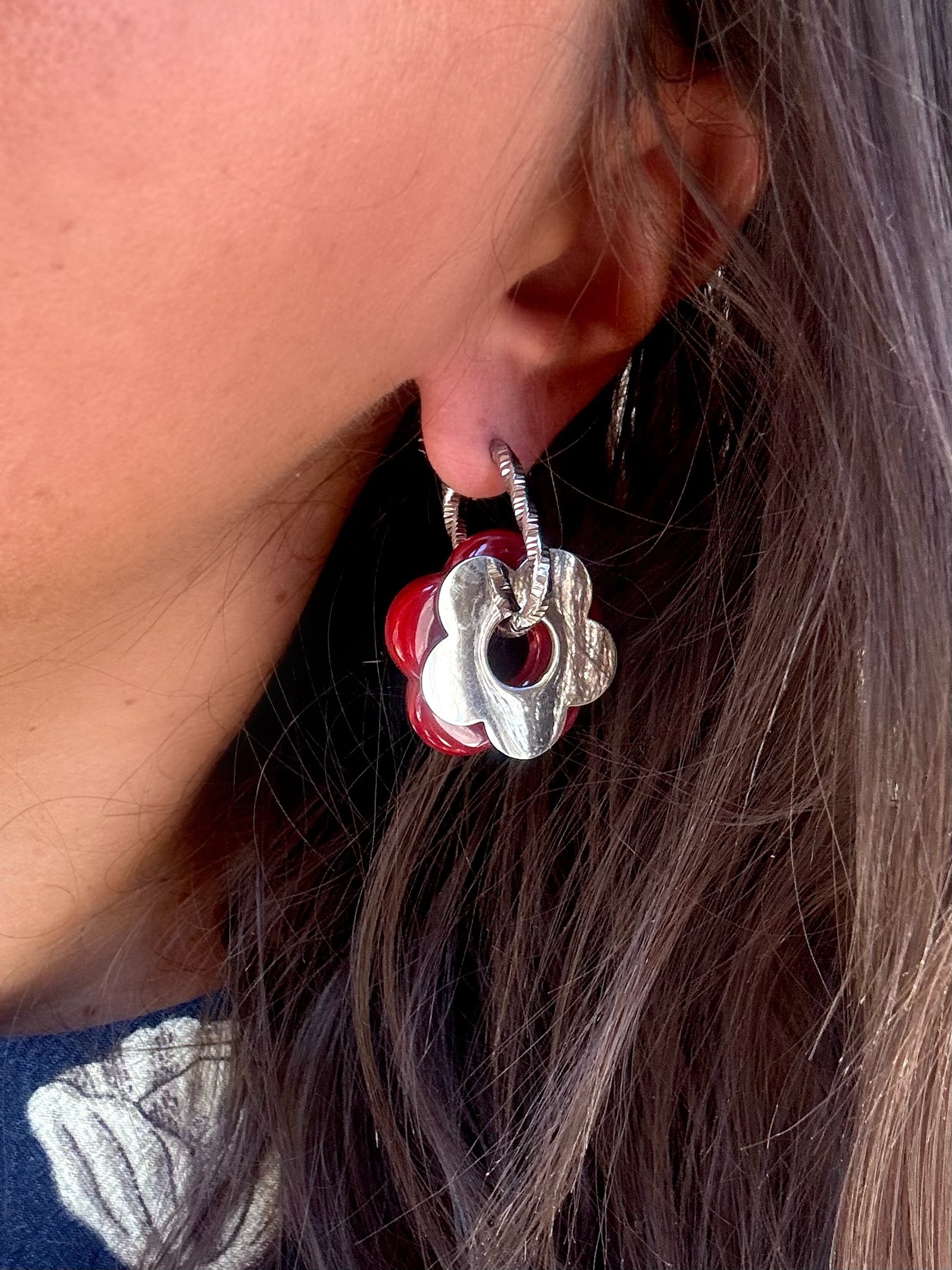 Boucles d'oreilles MYA rouge – Image 2