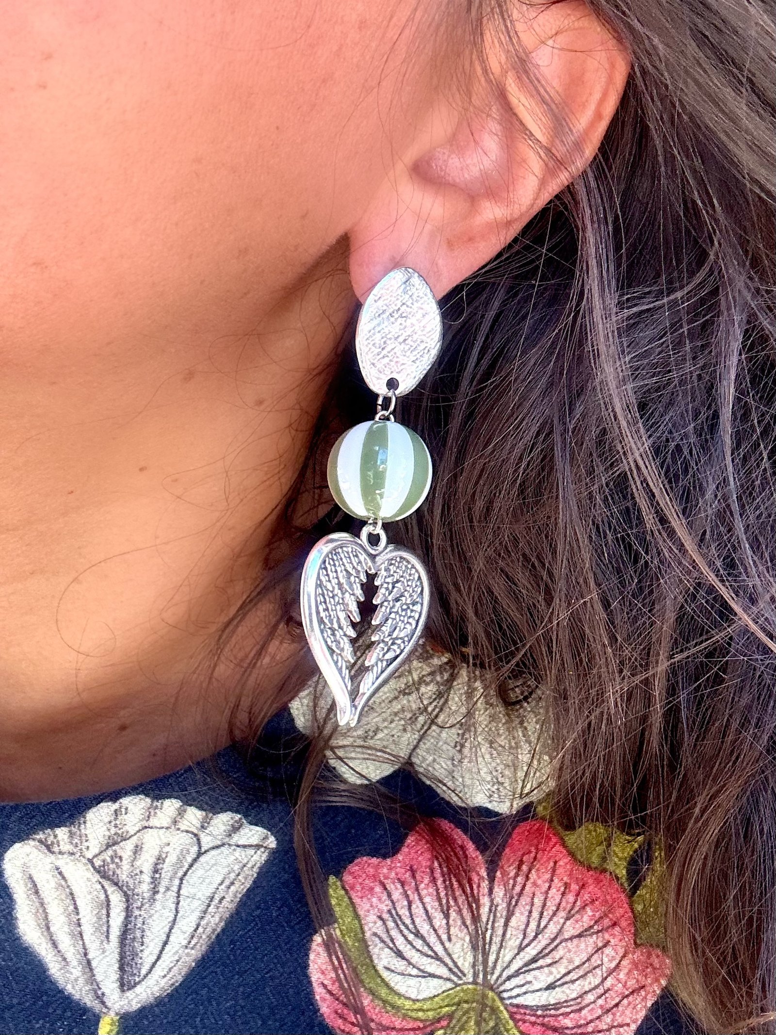 Boucles d'oreilles SILOE kaki