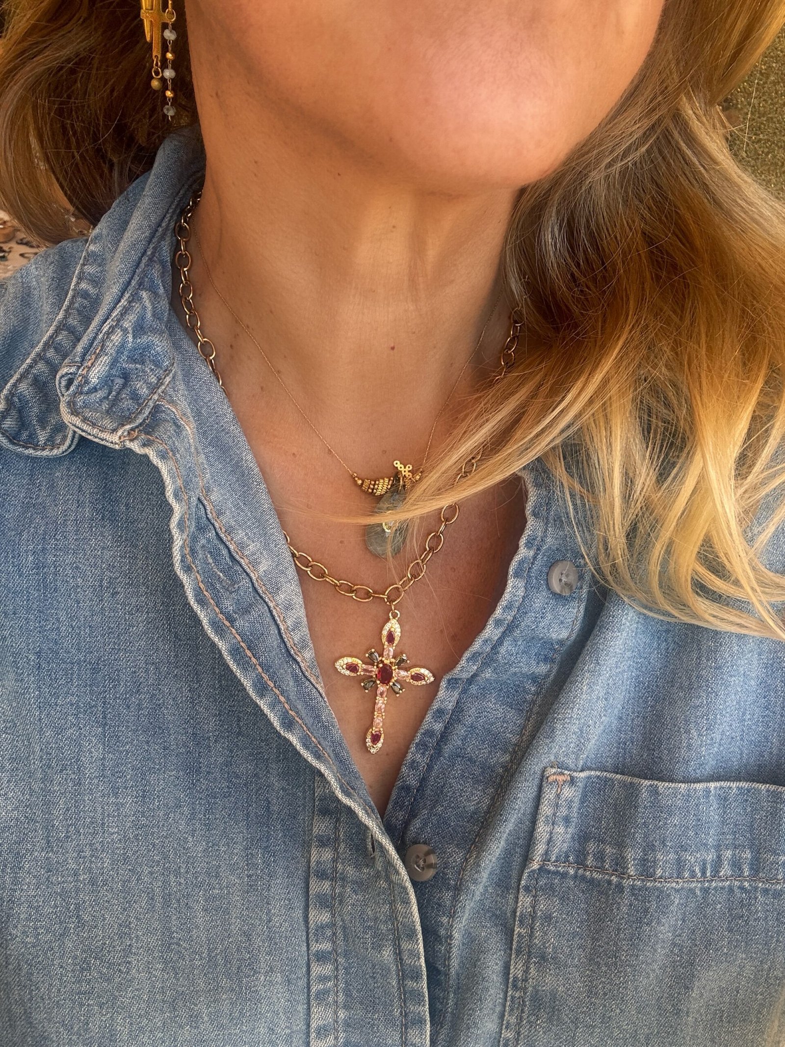 Collier long SOFIA rose – Image 2