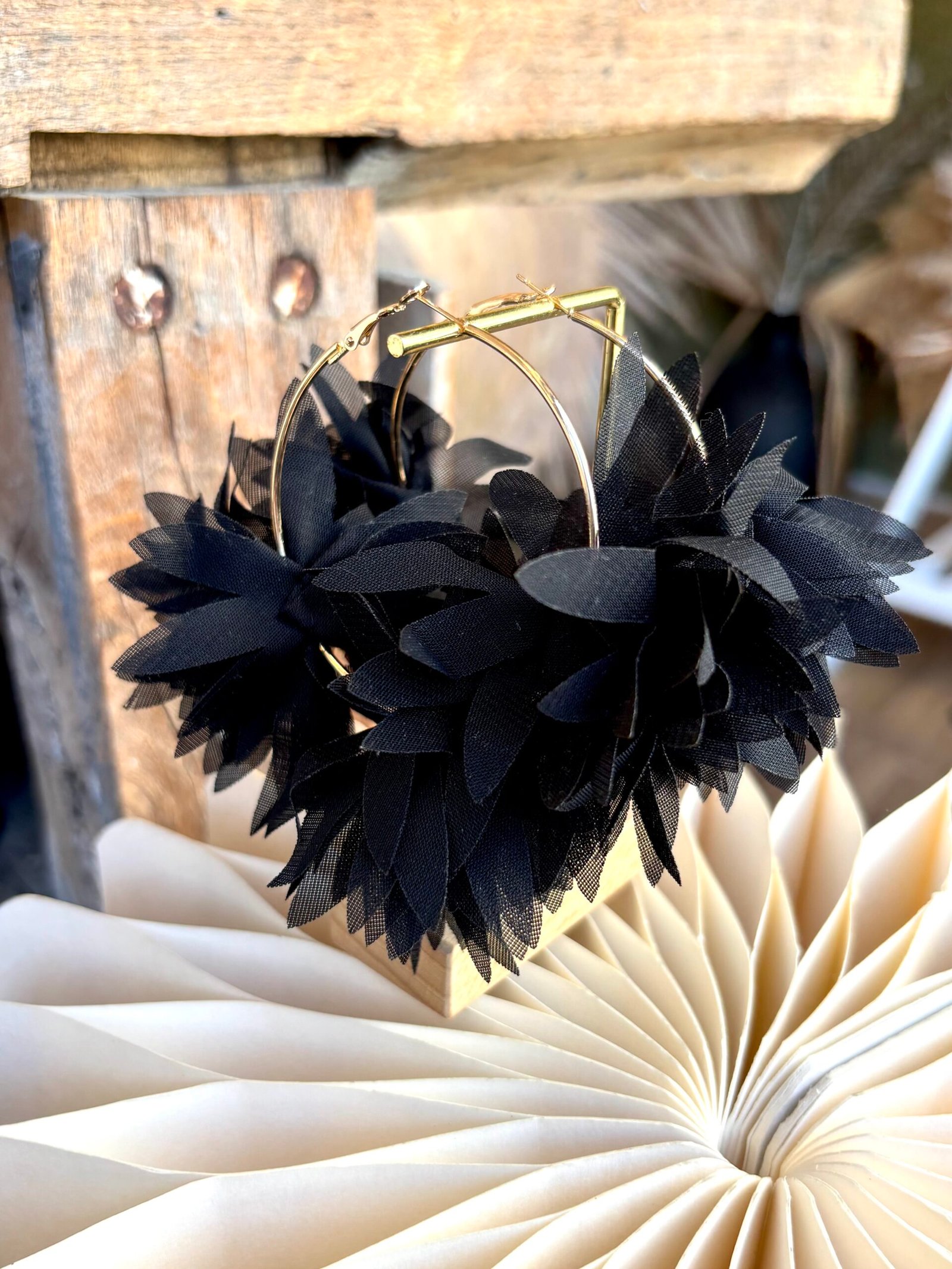 Boucles d'oreilles CAPRI noir – Image 2