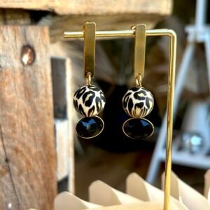 Boucles d'oreilles SWAN noir