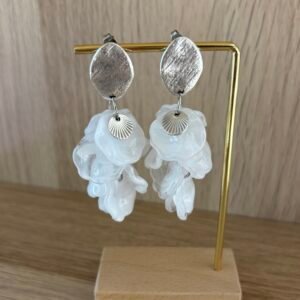 Boucles d'oreilles CAPUCINE blanc