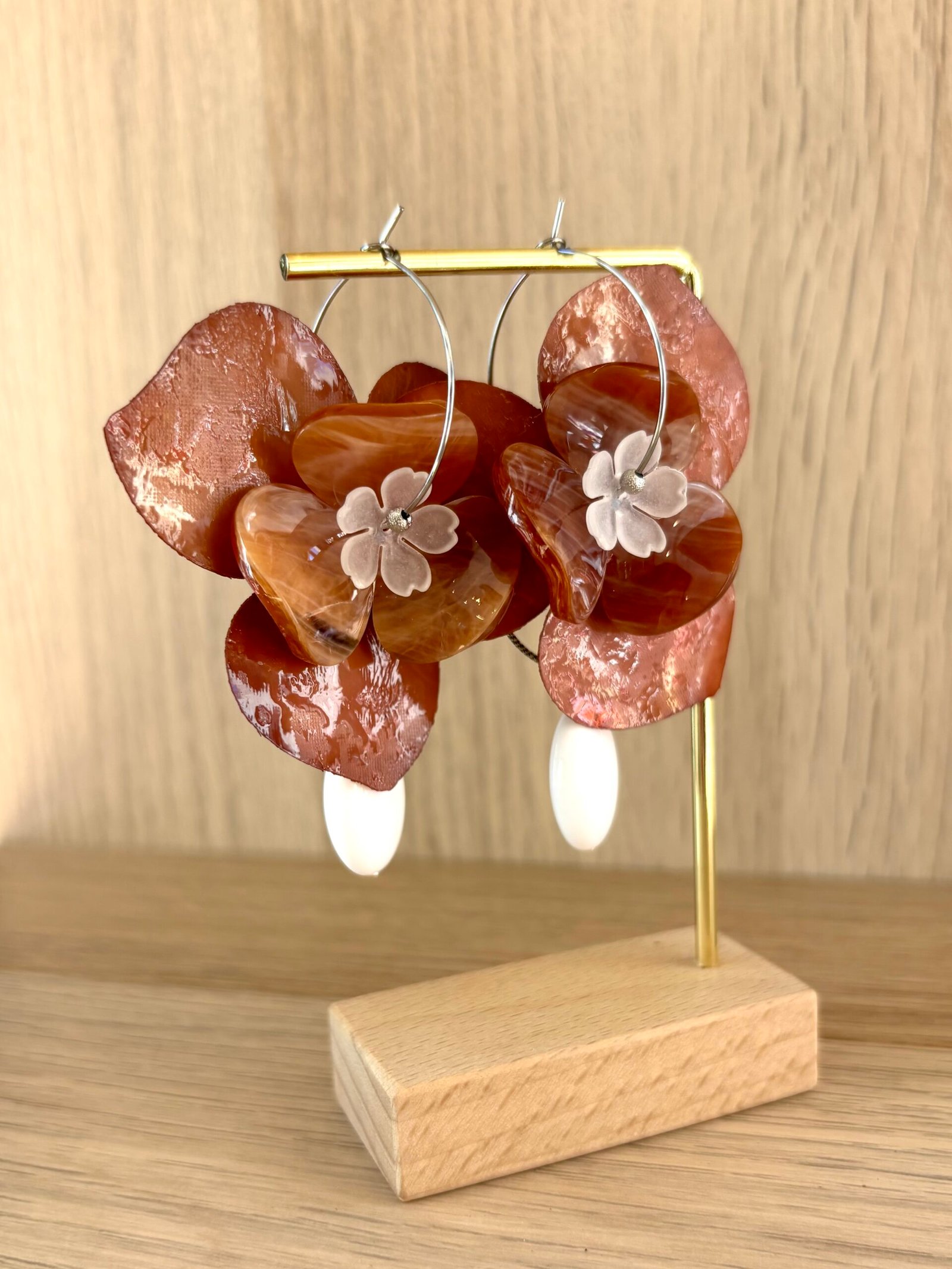 Boucles d'oreilles ODILE marron – Image 2