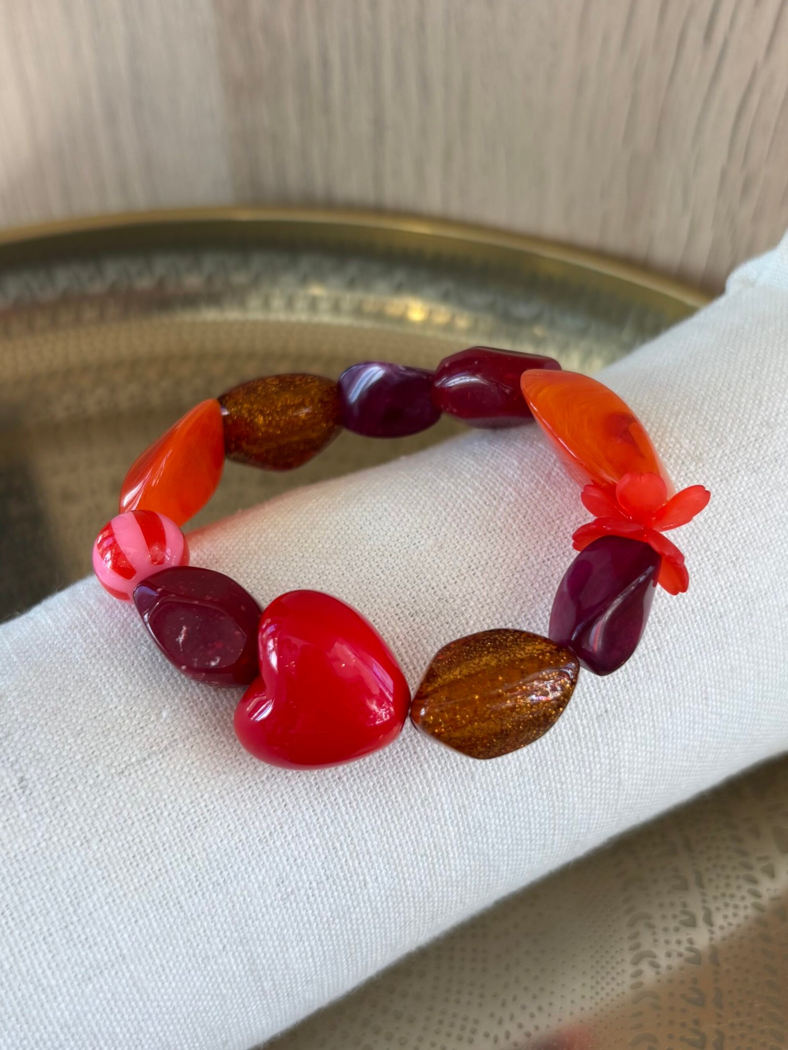 Bracelet SOLEIL nuance de rouge