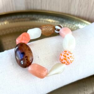 Bracelet SOLEIL saumon, marron