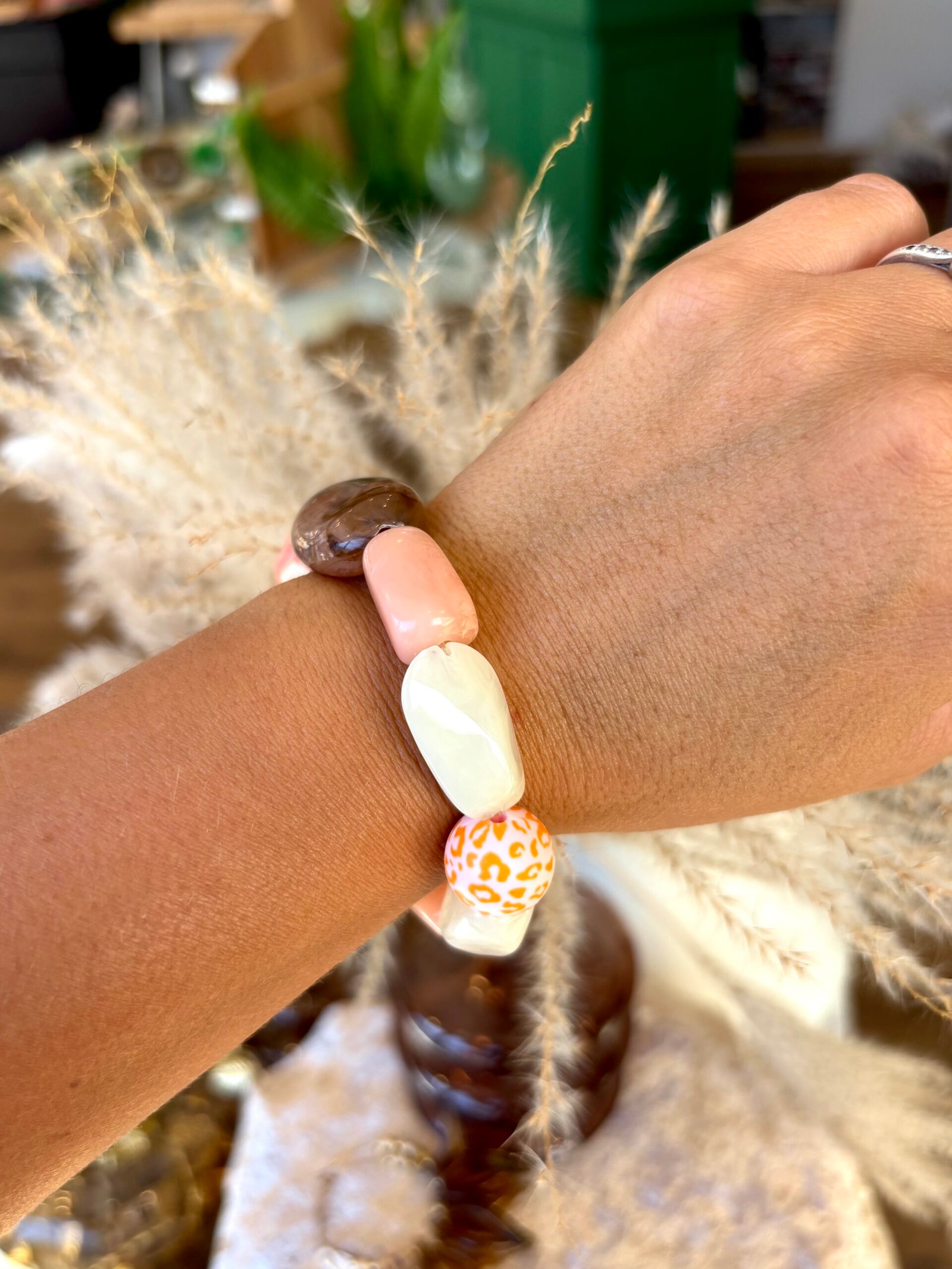 Bracelet SOLEIL saumon, marron – Image 2