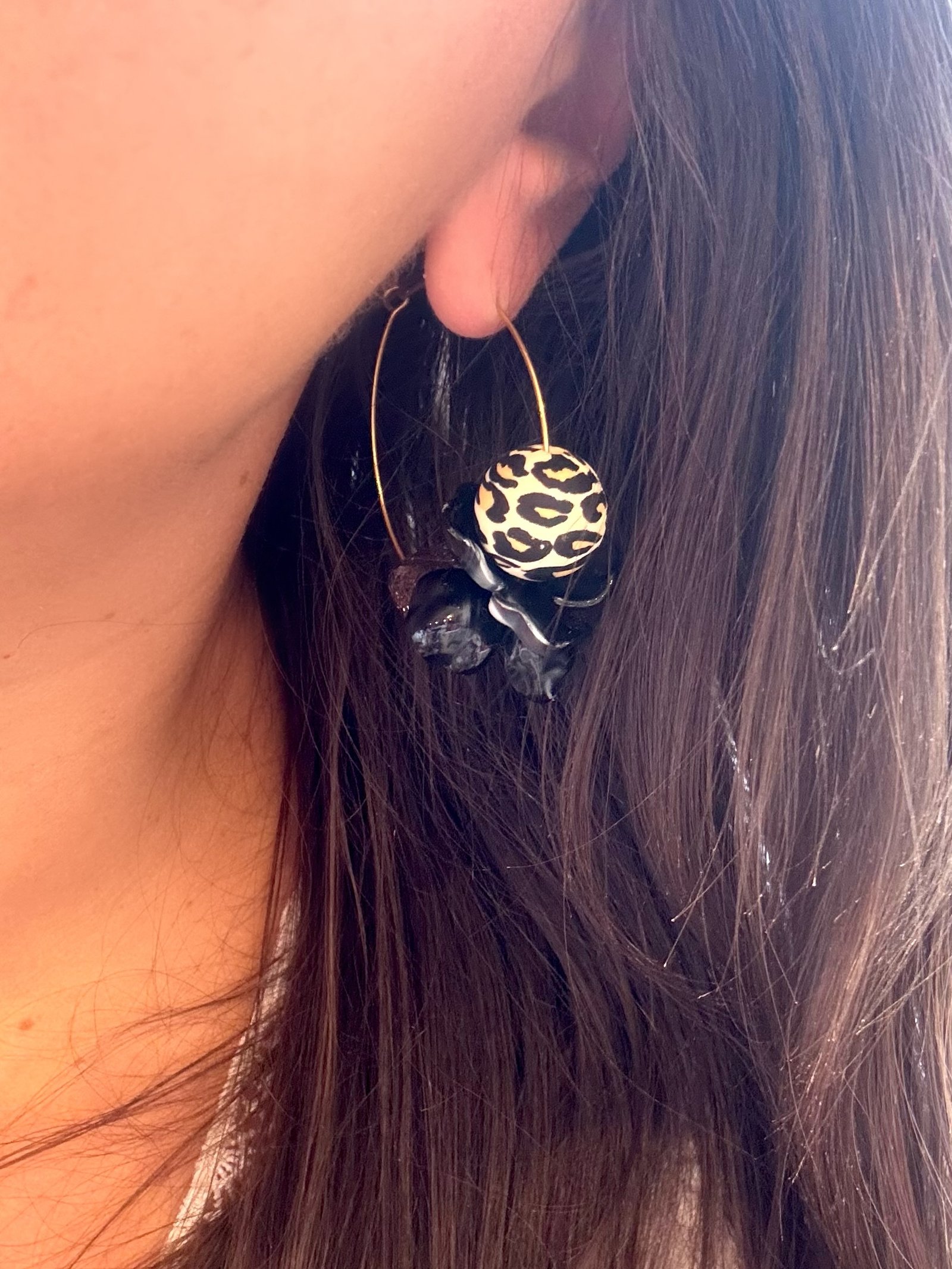 Boucles d'oreilles EVY noir – Image 2