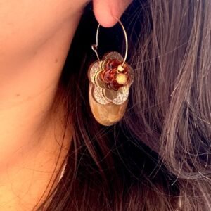 Boucles d'oreilles VICTOIRE marron