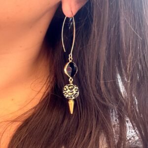 Boucles d'oreilles BLYME noir léopard