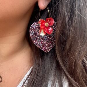 Boucles d'oreilles MEERA rouge