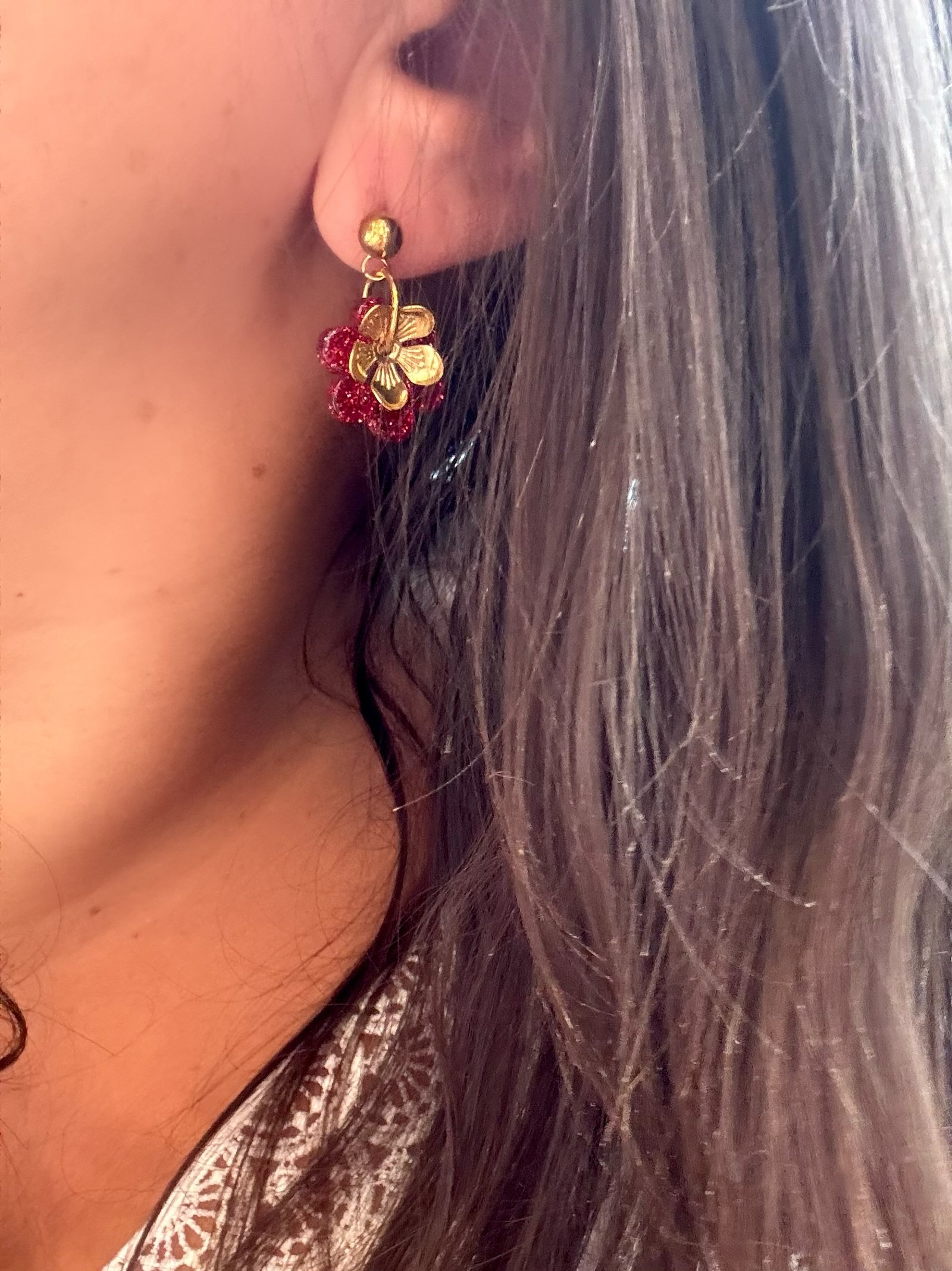 Boucles d'oreilles STARLETTE rouge – Image 2