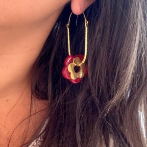 Boucles d'oreilles PLÜM rouge