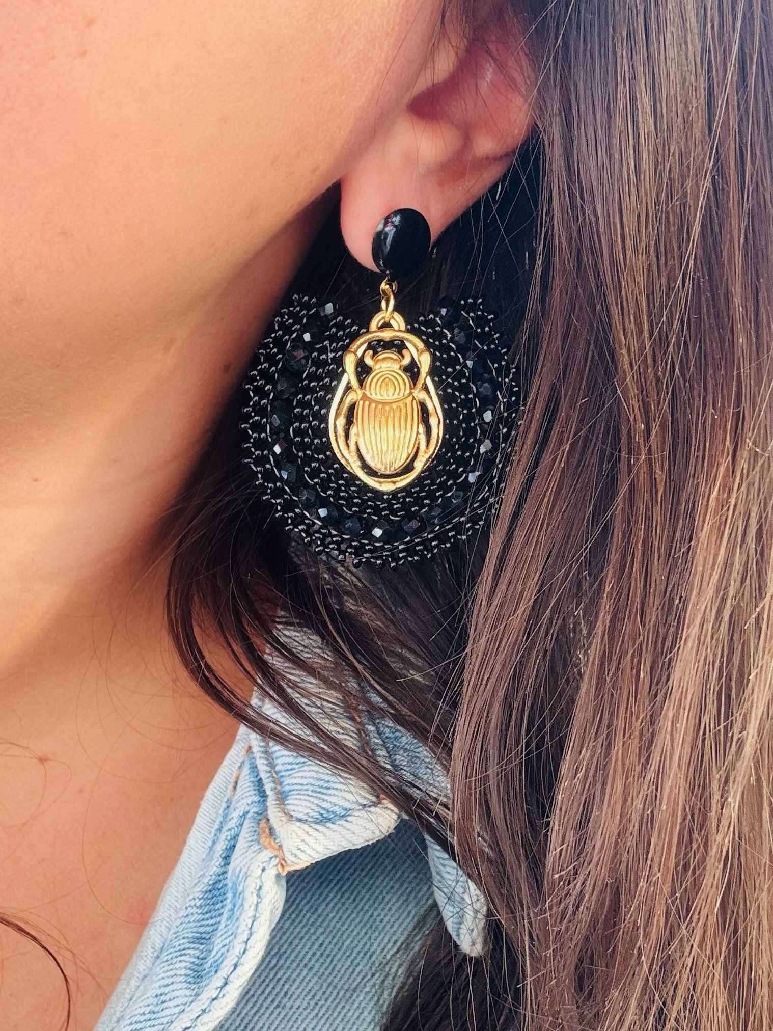 Boucles d'oreilles CAROLINE noir