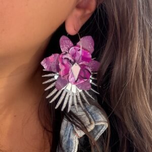 Boucles d'oreilles BAYAINE prune
