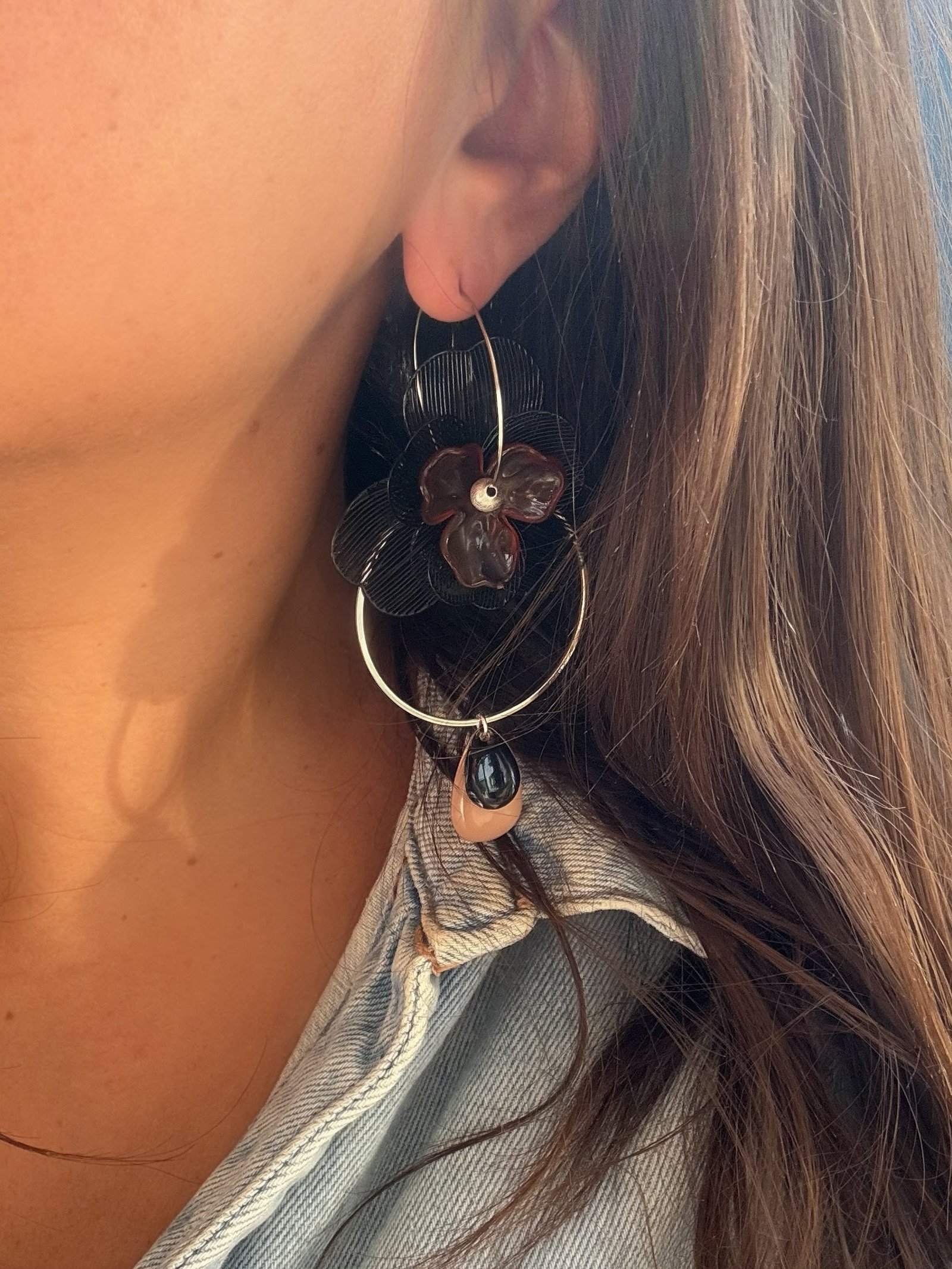 Boucles d'oreilles LAURE noir