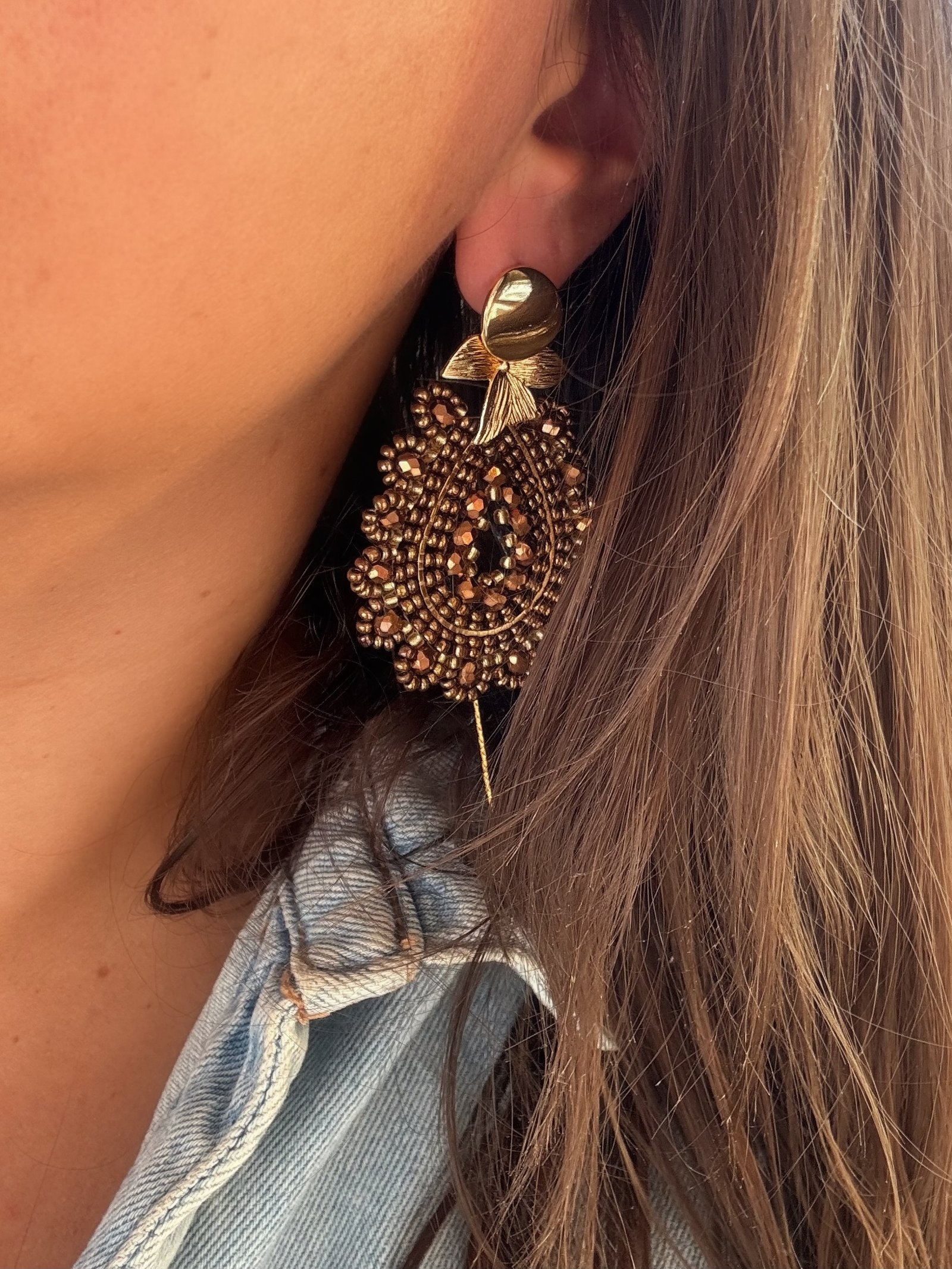 Boucles d'oreilles GAËLLE marron