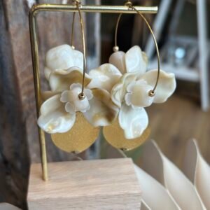 Boucles d'oreilles JOY crème