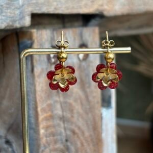 Boucles d'oreilles STARLETTE rouge