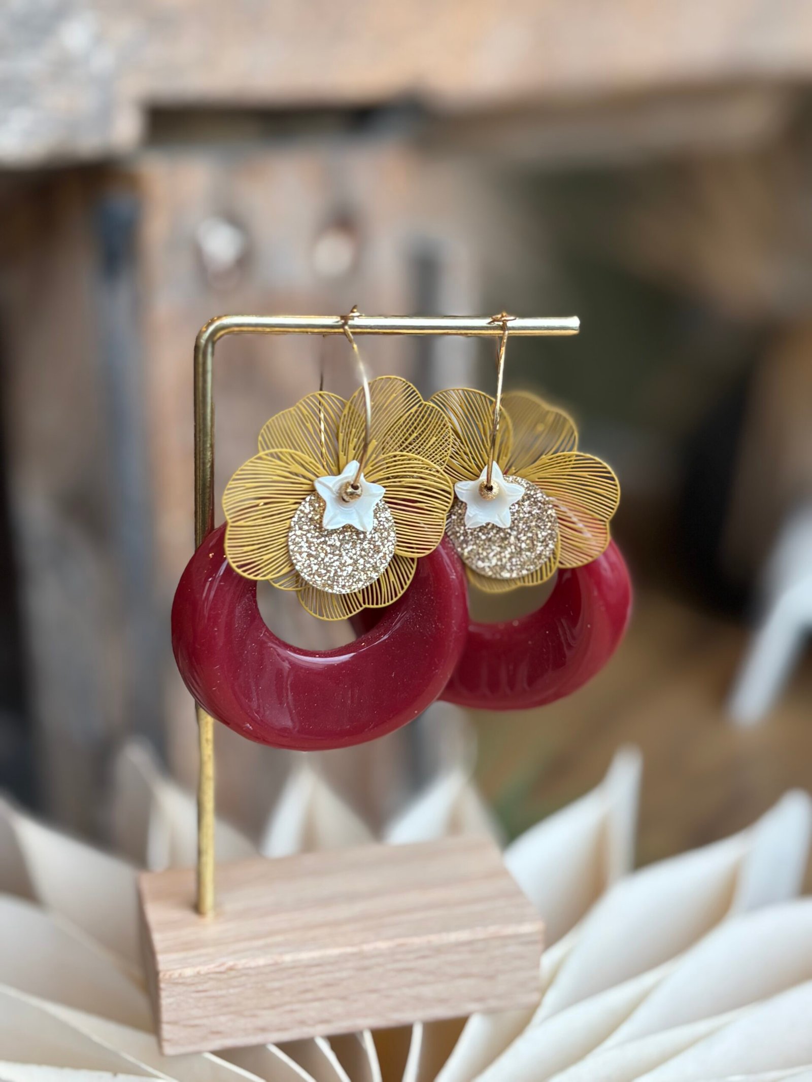 Boucles d'oreilles NAVAE bordeaux