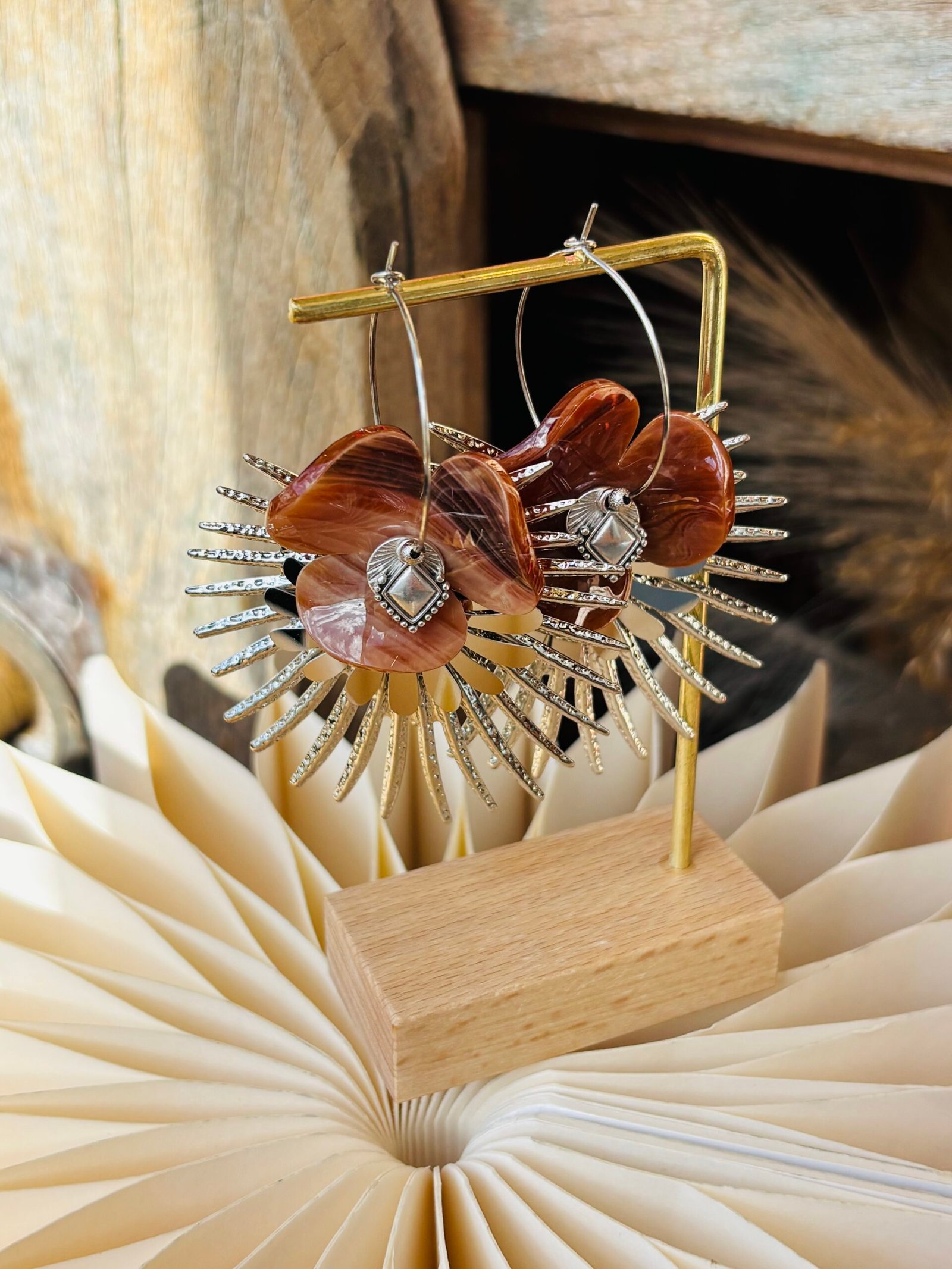 Boucles d'oreilles VANINA marron – Image 2