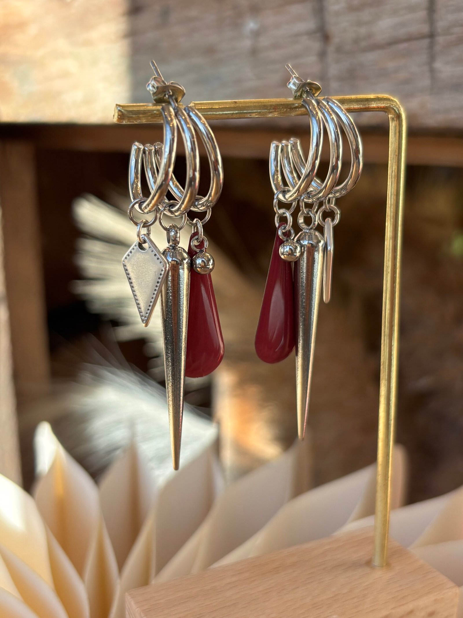 Boucles d'oreilles SUZIE prune