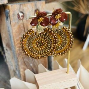 Boucles d'oreilles INES marron